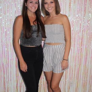 Grey Stripe Two Piece Set